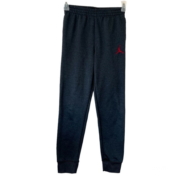 Jordan Dark Gray & Red Jogger Sweatpants - Picture 1 of 5